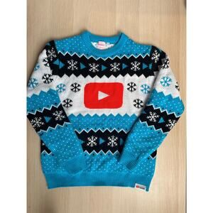 Rare YouTube Blue Holiday Sweater - Size M - New